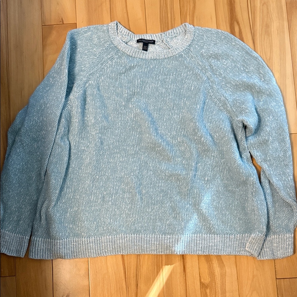Eileen Fisher Sky Blue Crew Neck Sweater